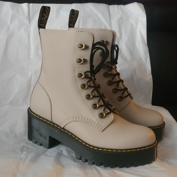 Dr. Martens "Leona" Leather Heeled Boots - Picture 3 of 13